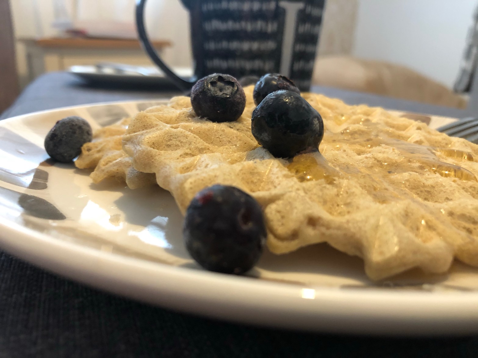 vegan gluten free waffles with blueberries